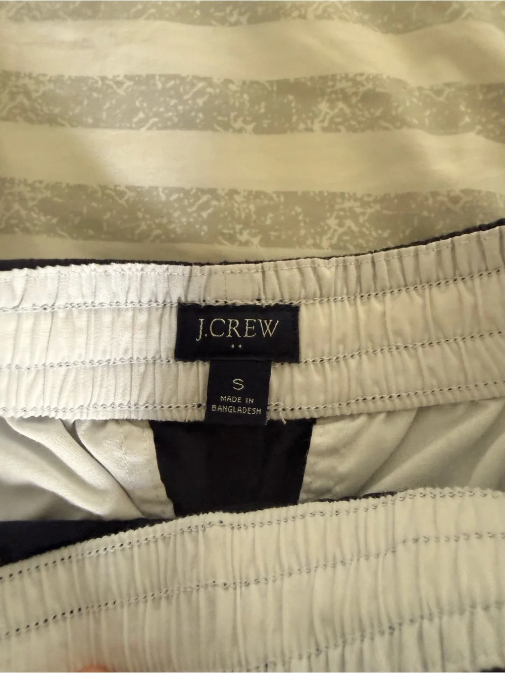 J. Crew Men’s Navy Cotton Drawstring Athletic Shorts with Contrast Cord